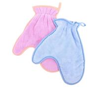 UPKOCH 2pcs Pet Absorbent Gloves for Cat Dog Bath Quick Drying Towel Mitt Cloth for Travel Home Use