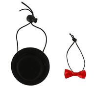 UPKOCH 2PCS Pet Costume Hat and Bow Tie for Chinchilla Hedgehogs Guinea Pigs Rabbits Casual Stylish Party Accessories for Festive Photo Props and Holiday Dress Up