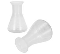 UPKOCH 2pcs Plastic Science Beaker Set with Splashproof Conical Flasks, 50ml and 100ml Capacity, Measuring Bottles for Classroom Demonstrations and Field Research