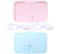 UPKOCH 2pcs Portable Baby Wipe Warmer USB Wet Tissue Heater with Large Capacity, Abs Material and Light Weight, for Outdoor Travel and Home Use, Warming Wipes for Soothing and Calming
