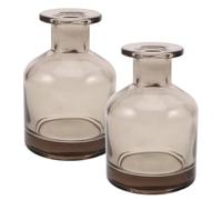 UPKOCH 2pcs Refillable Aroma Diffuser Bottles - Amber Glass 150ml Round Empty Container For Reed Sticks Essential Oil And Perfume - For Home Party Festival Decoration