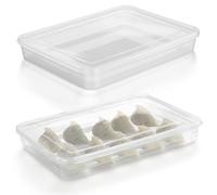 UPKOCH 2pcs Refrigerator Dumplings Box Pp Plastic Fresh-keeping Storage Box with Lid No Odor Safe for Kitchen Use and Home