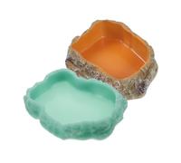 UPKOCH 2pcs Resin Reptile Feeding Bowls with Glow the Dark and Grey Designs Xs Durable Water and Food Dish for Lizards Tortoises Pets Smooth Surface for Easy Feeding