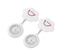 UPKOCH 2pcs Retractable Nurse Hanging Pocket Watches for Women, Silicone Cloud Shape, Convenient and Easy to Wear, Lovely and Chic Nurse Chest Watches for Healthcare Professionals