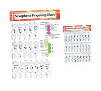 UPKOCH 2pcs Saxophone Chord Chart Posters for Beginners Coated Paper Music Guide Fingerings for Classroom and Practice Sessions