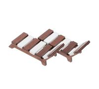 UPKOCH 2pcs Scale Mini Wood Beach Chair for Dollhouse Patio Furniture Sturdy Natural Wood Miniature Lounge Seat with Bright Nonfading Color for Doll Garden Pool and Festive Party