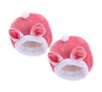 UPKOCH 2pcs Small Animal Cotton Nest Warm Plush Hamster House Bed for Hedgehogs Dwarf Pets Insulated Soft Sleeping Hideout for Winter Easy Clean Portable Pet Bed