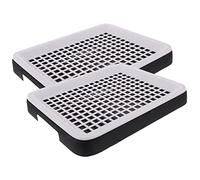 UPKOCH 2pcs Small Pet Litter Box Square Rabbit Toilet Guinea Pig Potty Trainer Design for Hamsters and Chinchillas Easy to Clean Black White