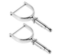 UPKOCH 2pcs Stainless Steel Boat Oarlocks Side Mount Paddle Holder Brackets for Row Boats Hardware Compatible with Canoes Kayaks and Yachts Paddle Clip Socket