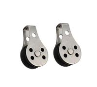 UPKOCH 2Pcs Stainless Steel Single Pulley Nylon Rope Pulley Wheel Heavy Duty Lifting Tool Corrosion Resistant for Rigging and Load Handling