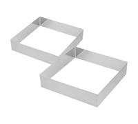 UPKOCH 2pcs Stainless Steel Square Cake Ring Mould with Sturdy Structure and Precise Dimensions for Baking Pudding Cakes and Decorating Desserts at Family Gatherings