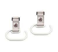 UPKOCH 2pcs Stroller Hook Clips Heavy-Duty Hanger for Diaper Bags Purses Convenient Stroller Accessories for Parents for Shopping Biking More White Belt Silver Hook