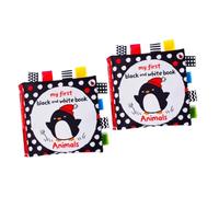 UPKOCH 2pcs Tag Cloth Book Early Educational Visual for Boy Girl and Toddlers Chewing Cloth Book for Animal Cognition Sensory Toy for Boy Girl Play
