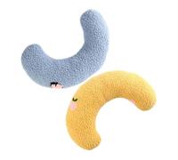 UPKOCH 2pcs U-shaped Cat Neck Protective Pillows for Small Pets Soft Skin-friendly Kitten Cushions for Deep Sleep Breathable Calming Pillows for Cats Rabbits and Puppies Blue Yellow