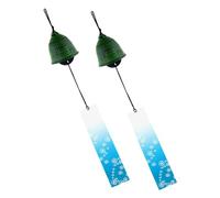 UPKOCH 2pcs Vintage Japanese Cast Iron Wind Chimes Metal Bells with Peaceful Chiming for Outdoor Balcony Garden Decor Classic Artistic Hanging Ornament for Home