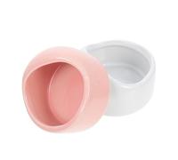 UPKOCH 2Pcs Washable Ceramic Hamster Food Bowls Pink White Wear Resistant Decorative Pet Feeding Basins Spill Resistant Small Animal Food Dishes for Chinchillas and Hedgehogs