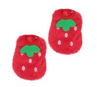 UPKOCH 2pcs Winter Puppy Clothing Strawberry Print Coral Fleece Coat Small Dog Costume 2xs Warm Pet Clothes for Puppies and Tiny Breeds