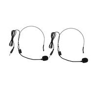 UPKOCH 2pcs Wired Headset Microphone 3.5mm Plug, Portable Black Condenser Microphone for Live Streaming, Interview, Noise Reduction, Suitable for Speakers and Loudspeakers
