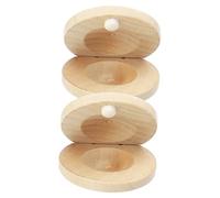 UPKOCH 2pcs Wooden Castanets Small Finger Castanets for Beginners Natural Percussion Instruments Music Rhythm Tool for Early Learning and Classroom Use