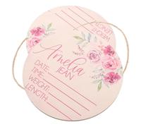 UPKOCH 2pcs Wooden Name Announcement Sign Newborn Name Sign for Hospital Nursery Decor Born Girl