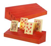 UPKOCH 2pcs Wooden Playing Card Holders Medium Pine Wood Card Stands with Ramp Design for Stable Vertical Display and Hands Game Convenience