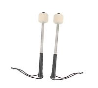 UPKOCH 2pcs Wool Felt Head Bass Drumsticks Metal Drum Mallets for Marching Band Large Bass Drum Percussion Accessories