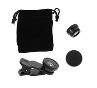 UPKOCH 2sets Fish Eye Kit Multipurpose Smartphone Camera Wide Angle Macro Fisheye Lenses Clip Easy Installation Microfiber Bag Included
