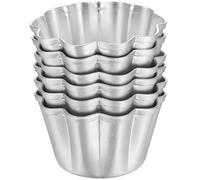 UPKOCH 2sets Non-Stick Muffin Ramekins Metal Egg Tart Molds Pudding Tools 6pcs*2