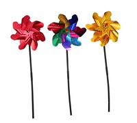 UPKOCH 3 Pcs Outdoor Garden Pinwheels Hanging Wind Spinners PVC Windmill Decorations with Yellow Red for Lawn and Patio Festive Charm