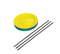 UPKOCH 3 Set Juggling Turntable Magician Tricks Hand Stick Juggling Stress for Turning Disk Circus Performance Plates Rotating Circus Plates Prop Plastic