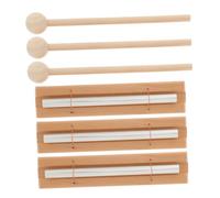 UPKOCH 3 Sets Hand Bell Chimes with Mallets Wooden Meditation Bells for Yoga Prayer and Classroom Management Portable Lightweight Mindfulness Instruments for Focus and Relaxation