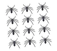 UPKOCH 30Pcs Black Realistic Plastic Spiders Halloween Prank Reusable Scary Ornaments for Table Wall Car DIY Decorations