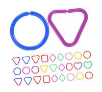 UPKOCH 30Pcs Geometric Link Rings Educational Sensory Chain for Cognitive Development Fine Motor Skills and Imaginative Play Safe Plastic Links for Preschoolers