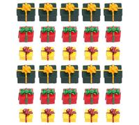 UPKOCH 30Pcs Miniature Present Box for Ornaments, Mini Box for Tree Decors DIY Fairy Garden Accessories(Red, Yellow, Green)
