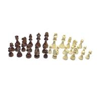 UPKOCH 32pcs Wooden International Chess Pieces Dual Color Classical Stylish Chessmen Educational Board Game Accessories for Development