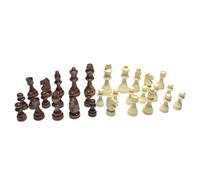 UPKOCH 32pcs Wooden International Chess Pieces Stylish for Beginners Educational Safe Material Brown White Replacement Chessmen