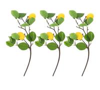 UPKOCH 3pcs Artificial Lemon Branches Plastic Fake Plant Fruit Branches with Realistic Visual Experience for Home Ornament and Art Decoration in Bouquet