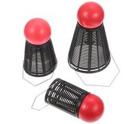UPKOCH 3pcs Badminton Shape Fishing Bait Trap Cage, Plastic Black | Store Bait Securely, Lightweight and Wear Resistant Design, Easy to Use for Outdoor Fishing