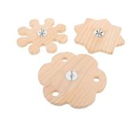 UPKOCH 3pcs Chinchilla Wheel Wood Chew with Bearings for Rabbits Hamsters Parrots Natural Rotating Windmill for Teeth Grinding Interactive Cage Boredom Breaker Oral Care Supplies