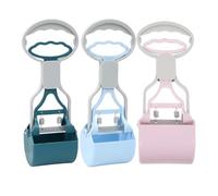 UPKOCH 3PCS Dog Poop Scooper Set, Portable Waste Pickup Tool with Ergonomic Handle for Lawns/Grass/Dirt, Multi-Color Pet Cleanup Kit (Avocado/Purple/Blue)