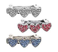 UPKOCH 3Pcs Dog Rhinestone Hair Clips Cute Heart Shaped Barrettes for Pet Grooming Lightweight Pet Accessories Stylish Hairpins for Dogs Cats for DIY Hairstyles