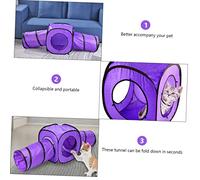 UPKOCH 3pcs Foldable Cat Tunnel and Tube Toy Set Crinkle Sound, Double-channel and Square Design for Indoor Kitten and Pet Cat Play and Exercise
