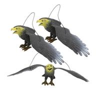 UPKOCH 3pcs Hanging Eagle Ornament Realistic Bird Deterrent for Garden Patio and Backyard Decor Vivid Design for Scaring of Birds Outdoor Decorative Accessories