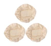UPKOCH 3pcs Khaki Cloth Bread Basket Covers for Bread Proofing, Oval Shape, Wear Resistant and Reusable Baking Liners Suitable for Pastry Making and Kitchen Use