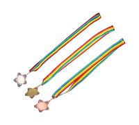 UPKOCH 3pcs Medals Alloy Gold Silver Bronze Awards with Cartoon Star Shape for Party Favors School Sports Day Competition Prizes