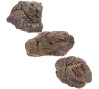 UPKOCH 3pcs Miniature Resin Garden Landscaping Stones Decorative Rocks for Aquarium and Plant Pots, Polished Pebbles Set for Outdoor Planters and Terrariums