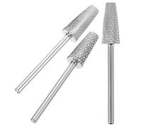 UPKOCH 3pcs Portable Tungsten Steel Nail Buffer Kit with Cone-Shaped Carbide Nail Drill Bits Not Easy to Deform or Break for Women Manicure and Spa Use