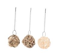 UPKOCH 3pcs Rattan Bird Set for Parrots Parakeets Natural Chew Balls for Foraging Mental Stimulation Durable for Bird Cages Includes Rattan Water Grass Balls