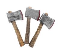 UPKOCH 3pcs Realistic Bloody Axe Props Halloween Costume Accessories Spooky Pirate Themed Fake Axes for Haunted House Decoration Lightweight Portable