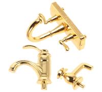 UPKOCH 3pcs Realistic Dollhouse Bathroom Taps for Photography Props Creative Role Playing Vivid Micro Landscape Accessories for Miniature Scenes